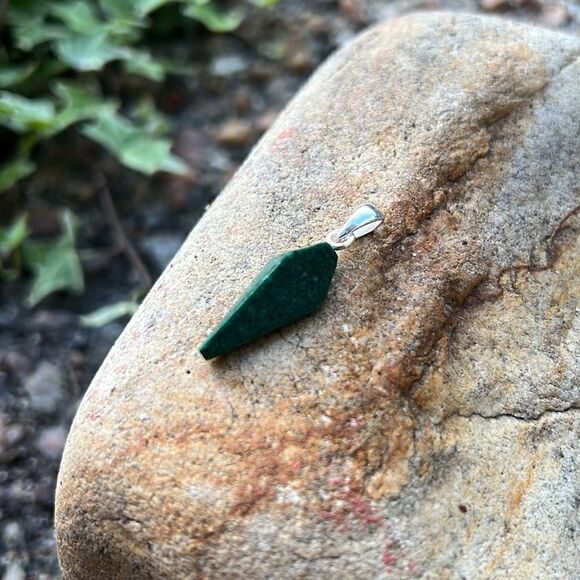 NIB Constituted Malachite Fancy Pendant in Sterling Silver 5.78 ctw - Picture 5 of 7